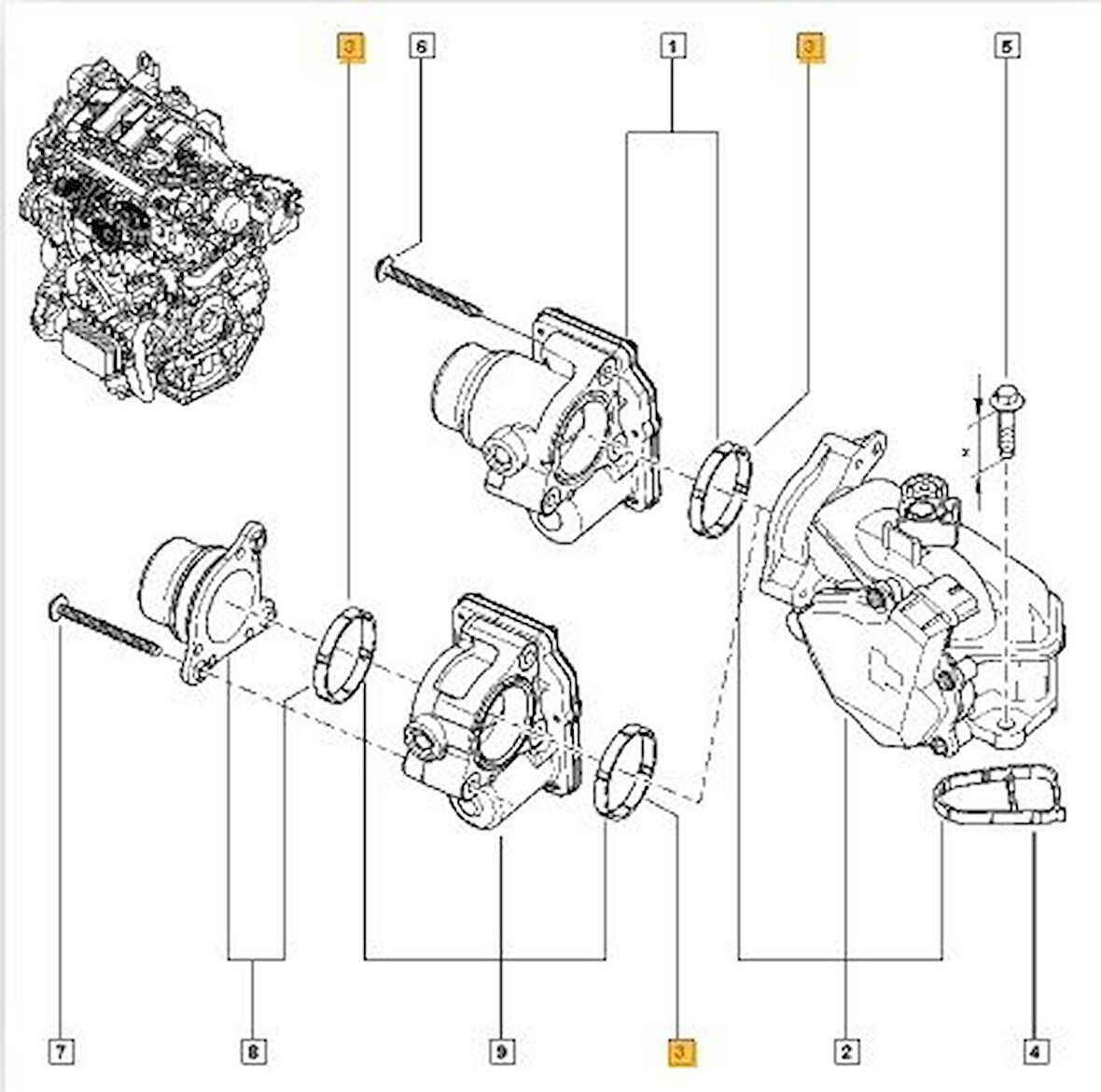 Renault Megane Gaz Kelebeği Boğaz Contası [Orjinal] (161755836R)